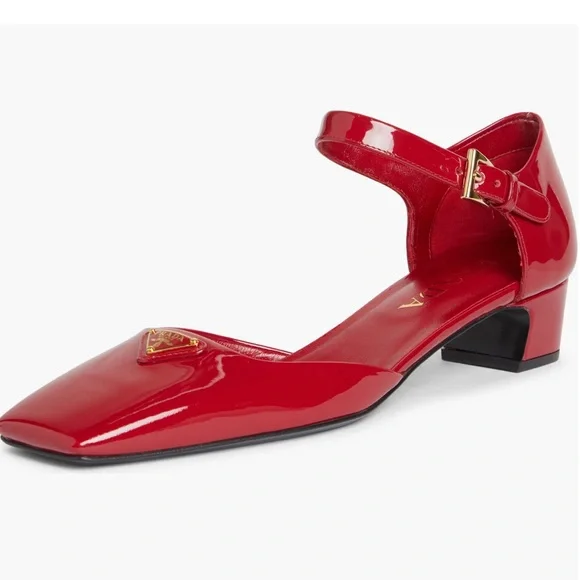 Prada red patent square toe pump - Picture 3 of 5